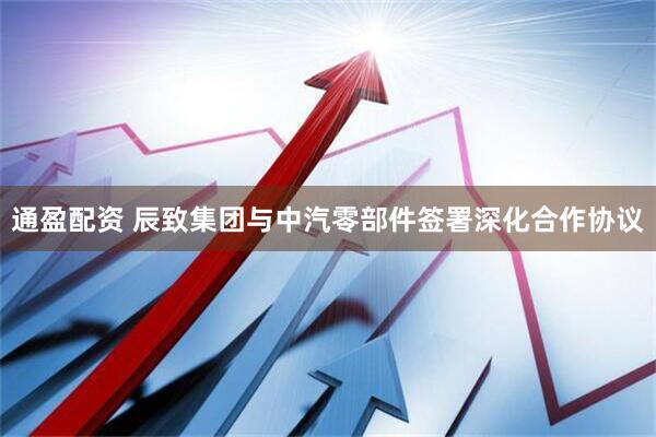 通盈配资 辰致集团与中汽零部件签署深化合作协议
