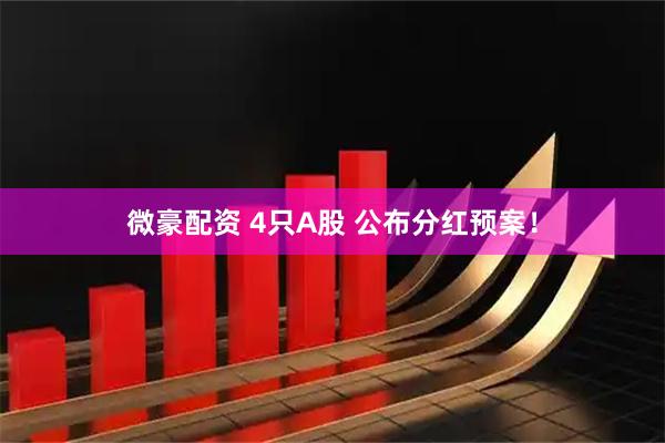 微豪配资 4只A股 公布分红预案！