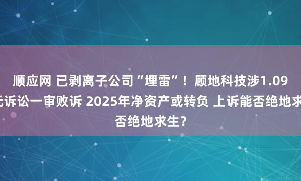 顺应网 已剥离子公司“埋雷”！顾地科技涉1.09亿元诉讼一审败诉 2025年净资产或转负 上诉能否绝地求生？