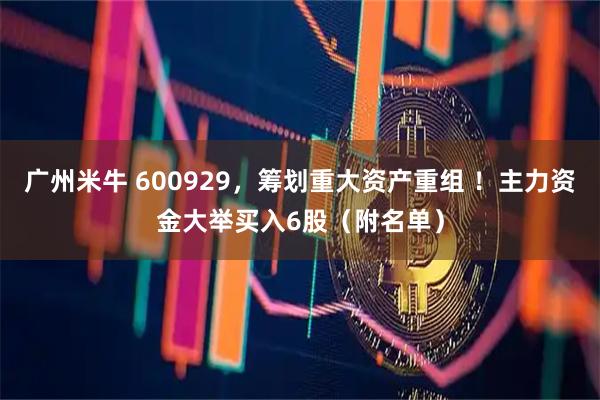 广州米牛 600929，筹划重大资产重组 ！主力资金大举买入6股（附名单）